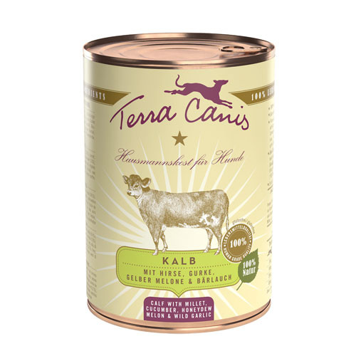 Terra Canis CLASSIC Vitello con Miglio, Cetriolo, Melone e Aglio Umido Per Cani