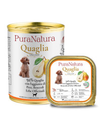 Dalla Grana Pura Natura umido cane quaglia e pere 150g e 400g