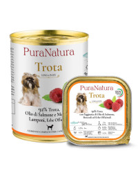 Dalla Grana Pura Natura umido cane trota e lamponi 150g e 400g