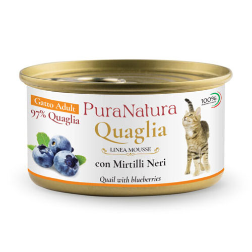 Dalla Grana Pura Natura umido gatto adult quaglia e mirtilli 85g