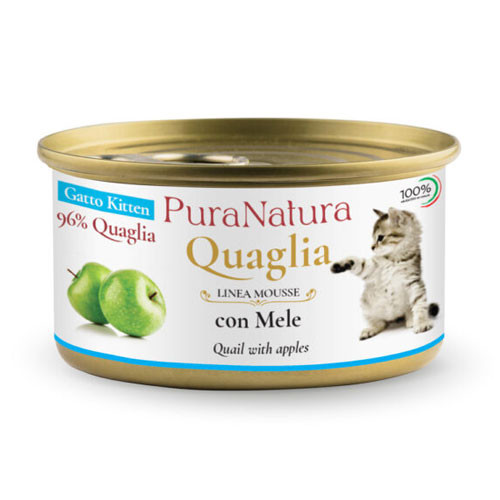 Dalla Grana Pura Natura umido gatto kitten quaglia e mela 85g