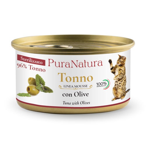 Dalla Grana Pura Natura umido gatto sterilizzato tonno e olive 85g