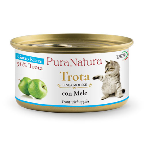 Dalla Grana Pura Natura umido gatto kitten trota e mela 85g