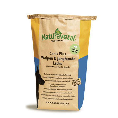 Naturavetal Canis Plus Salmone Cuccioli Pressate a Freddo Pellet Grandi