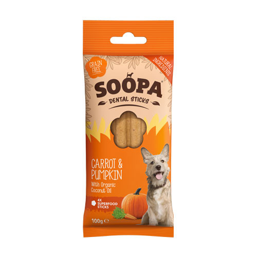 Soopa Dentalstick Carota e Zucca Snack per Cani