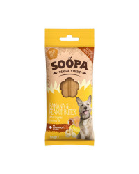 Soopa Dentalstick Banana e Burro di Arachidi Snack per Cani