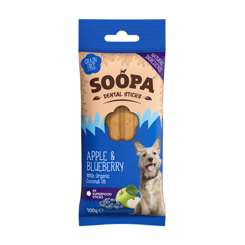 Soopa Dentalstick Mela e Mirtilli Snack per Cani