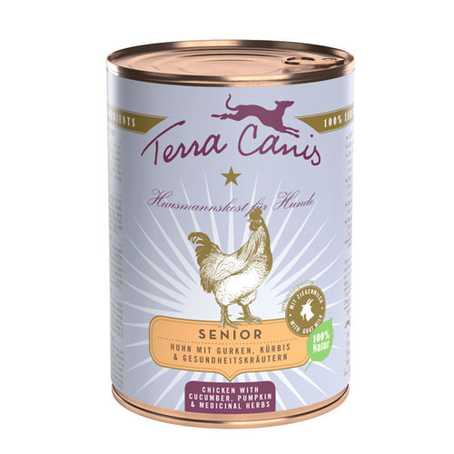 Terra Canis SENIOR Pollo con Cetriolo, Zucca e Erbe Officinali Umido Per Cani Anziani